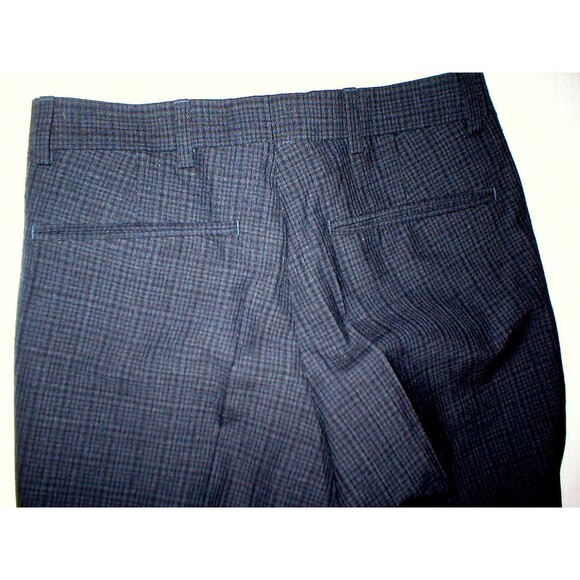 NWT New Mens E Tautz Italy 26 28 R Tall 36 Wool Pants Designer Black Gray Plaid - Picture 4 of 5